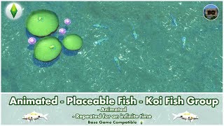 Bakies The Sims 4 Custom Content Animated  Placeable Fish  Koi Fish Group [upl. by Hassi891]