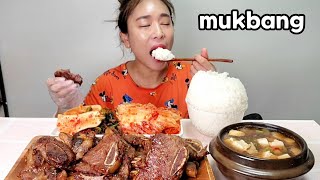 🍖LA갈비먹방☆꼭 먹고 출근할거에요LA갈비 총각김치 배추김치 된장찌개 집밥 먹방 Korean Food LA Galbi Kimchi Mukbang eating show [upl. by Carolyne]