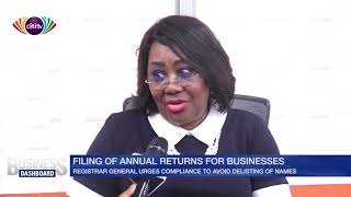 Registrar General urges businesses to file annual returns to avoid delisting  Business Dashboard [upl. by Ierdna]