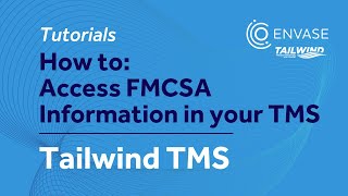 How to Access FMCSA Information in your TMS  Tailwind TMS Tutorials [upl. by Marguerite]