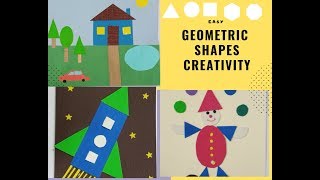 Geometric shapes creativity  How to create shape designs creatively  School Craft [upl. by Uahc746]