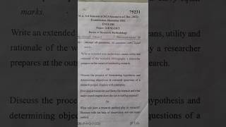 Basics of Research Methodology Ma 3rd sem mdu question paper [upl. by Loren]