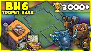 UNBEATABLE Builder Hall 6 BH6 3000 Trophy Base  With Replays  Anti Air  Clash of Clans [upl. by Chas]