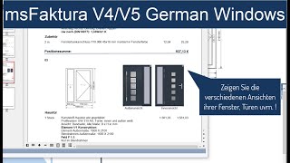 msFaktura V4V5 mit der neuen German Windows© 2024 Preisliste Fenster Angebote erstellen [upl. by Elisha168]