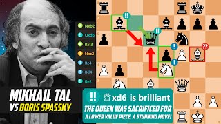 2 BRILLIANT SACRIFICES BY MIKHAIL TAL IN THE GAME VS BORIS SPASSKY [upl. by Auhsaj]