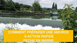 Comment PRÉPARER une AMORCE à ACTION RAPIDE PÊCHE sur LA MARNE HD 1080p [upl. by Scever]