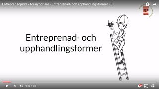 Entreprenad och upphandlingsformer  Entreprenadjuridik för nybörjare del 5 [upl. by Lamee]