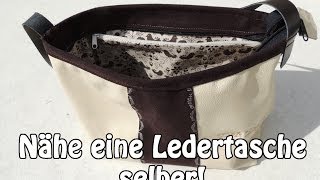 LEDERTASCHE HANDTASCHE SELBER NÄHEN  DIY  Nähen für Anfänger  Tutorial [upl. by Borgeson452]