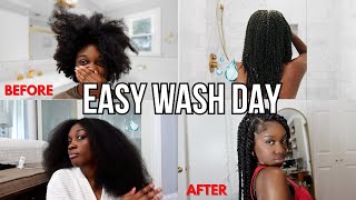 EASY WASH DAY ROUTINE  treat shampoo condition amp detangle NATURAL HAIR in 30 MINUTES [upl. by Standush]