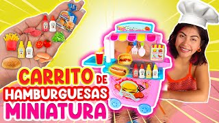 🍔 ABRIENDO un PUESTO DE HAMBURGUESAS MINIATURA 😍 ¡CON ACCESORIOS  CONNY MERLIN [upl. by Darraj]