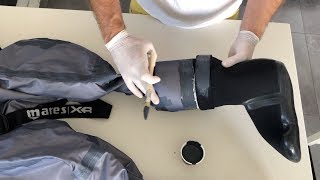 Installing Neoprene Socks or Booties to the Drysuit [upl. by Drofnil764]