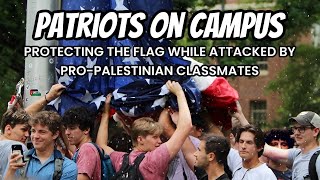 Frat Boys Protect the Flag While Attacked by ProPalestinian Classmates [upl. by Neelyad]