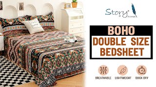 Luxury Meets Bohemian Charm StoryHome 240 TC Boho Bedsheet for Double Bed [upl. by Alemat]