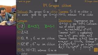 Algebra Moderna Teoría de grupos 04 Grupos cíclicos [upl. by Aicilana]