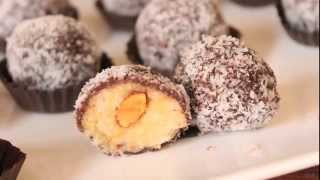 Truffe cocochocolat  وصفة الشكولاطة المحشوة بجوز الهند واللوز كارميل سهلة و لذيذة جدا [upl. by Zerline]