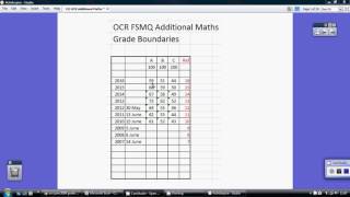 OCR FSMQ Additional Maths  Grade Boundaries [upl. by Keldon]