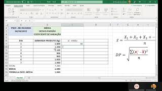 DESVIO PADRÃO E COEFICIENTE DE VARIAÇÃO [upl. by Etezzil]