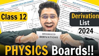 Class 12th PHYSICS All Derivations and ChapterWise for Boards  AmanDhattarwal [upl. by Garold261]