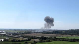 Shoreham Airshow crash Spectators film moment Hawker Hunter nose dives and crashes into busy road [upl. by Nomead]