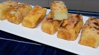 Leche Frita Caramelizada  Fried Milk  Latte Fritto Receta de BavetteEs [upl. by Joshi]