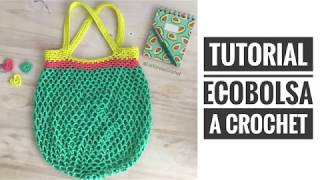 Como tejer Bolsa Fácil a Crochet ecobolsaLVC  Market Bag [upl. by Adnahsar]