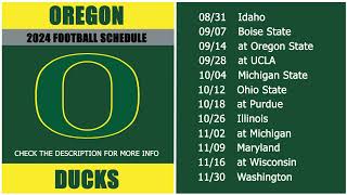 2024 Oregon Ducks Football Schedule [upl. by Bertasi]