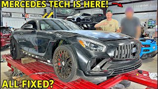 Rebuildng A Wrecked Mercedes AMG GTS Certified Mercedes Tech Hired [upl. by Aihselat]