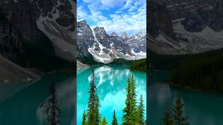 Moraine Lake at sunrise in June Banff National Park Canada travel canada alberta morainelake [upl. by Lowery]