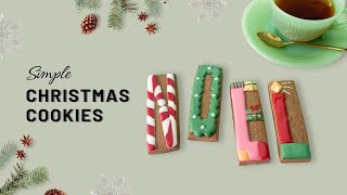 Simple Christmas Cookies with Royal Icing  Satisfying Cookie Decorating [upl. by Ahseekat]