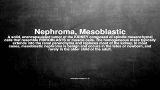 Medical vocabulary What does Nephroma Mesoblastic mean [upl. by Sherm]