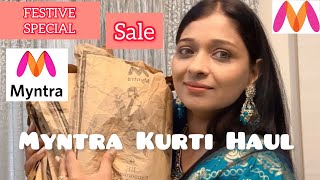 Kurti Set Haul From Myntra  Huge Myntra Kurta Set Haul  Myntra Haul  Sanvi World [upl. by Doolittle]