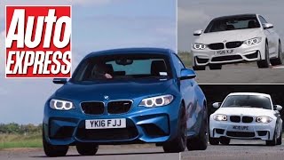 BMW M2 vs 1M Coupe vs M4 track battle twodoor M car triple test [upl. by Aicilra221]