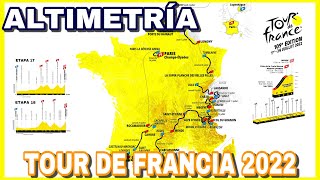 RECORRIDO ➤ TOUR DE FRANCIA 2022 🇫🇷 Perfiles Etapas y Altimetría [upl. by Yanal27]