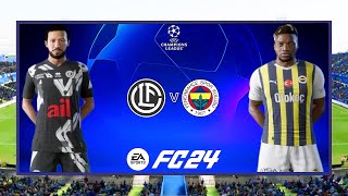 FC Lugano vs Fenerbahçe SK  UEFA CHAMPIONS LEAGUE QUALIFIERS 2425  2024 Full Match 4K  FC 24 [upl. by Ecila]