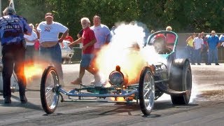 Nostalgia Front Engine Dragster Blows up [upl. by Newmann250]