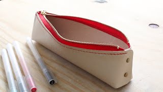 ペンケース レザークラフト Leather craft [upl. by Clauddetta]