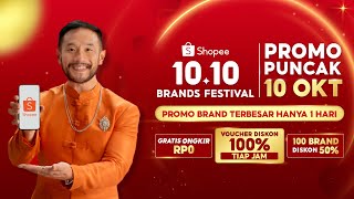 Promo Puncak 10 Oktober Shopee 1010 Brands Festival  100 Brand Diskon 50 [upl. by Emmey]