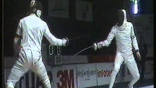 World Fencing Championships 1990 Final GerullMazzoni [upl. by Nadya]