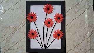 beautiful flower frame 🌸 wallhanging homedecor papercraft [upl. by Aikahc253]