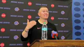 Boise State head coach Spencer Danielson meets with the media after 4524 win over Washington State [upl. by Fahy21]