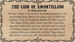 The Cask of Amontillado by Edgar Allan Poe [upl. by Ethelyn]