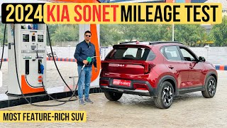 2024 Kia Sonet Facelift Mileage Test  Most Detailed Review [upl. by Ingalls]