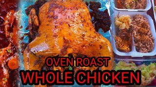 WHOLE CHICKEN BAKED IN RECYCLE OVEN OUTDOOR WITH RICE amp PEAS WITH VEGETABLES [upl. by Marci]