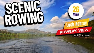 Scenic Rowing Loch Achray Scotland  Anticlockwise  Row Like Youre There [upl. by Laerol411]