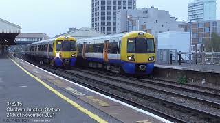 Overground Class 378s at Shadwell amp Clapham Junction 24th of November 2021 [upl. by Bennet]