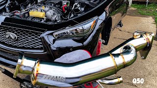 Q50 AMS Motorsport test pipes install 🎺🎶 [upl. by Antonietta894]