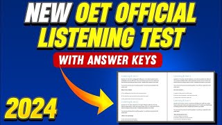 OET Listening Test 2024 With Answer Key For Doctors amp Nurses [upl. by Dulcinea]