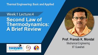 Lec 4 Second Law of Thermodynamics A Brief Review [upl. by Hbahsur333]