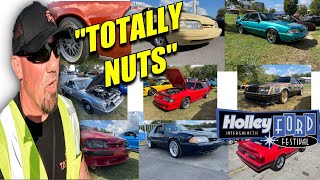 THE MOST RIDICULOUS fox bodies youve ever seen at Holley Ford Fest [upl. by Laehcimaj]