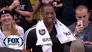 Dwyane Wade mops floor during LeBrons interview [upl. by Aenej152]